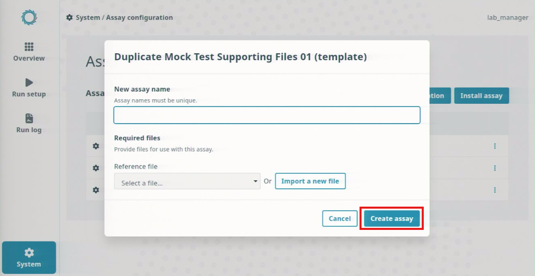 Assay-config_Duplicate-window-Click-create-assay