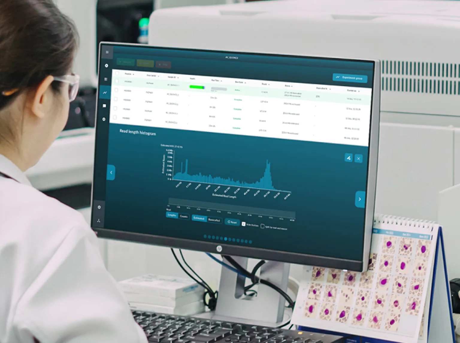 Scientist using EPI2ME software to analyse sequencing data