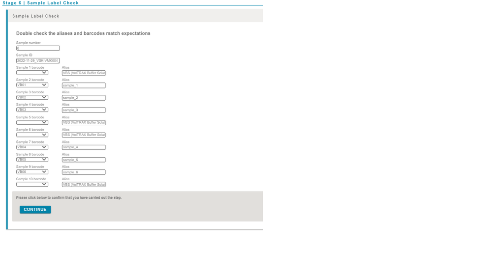 VMK 6 Sample Confirm Selection