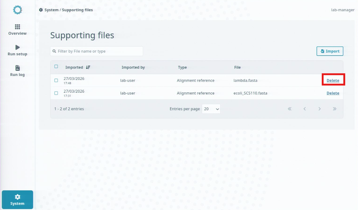 Supporting files page-lab-manager_Delete