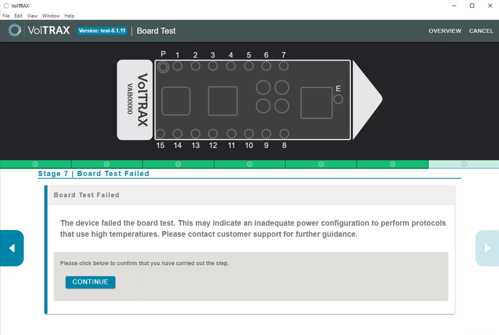 Board Test Failed