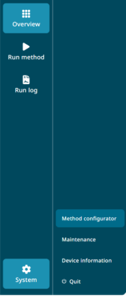 Select System, then Method configurator