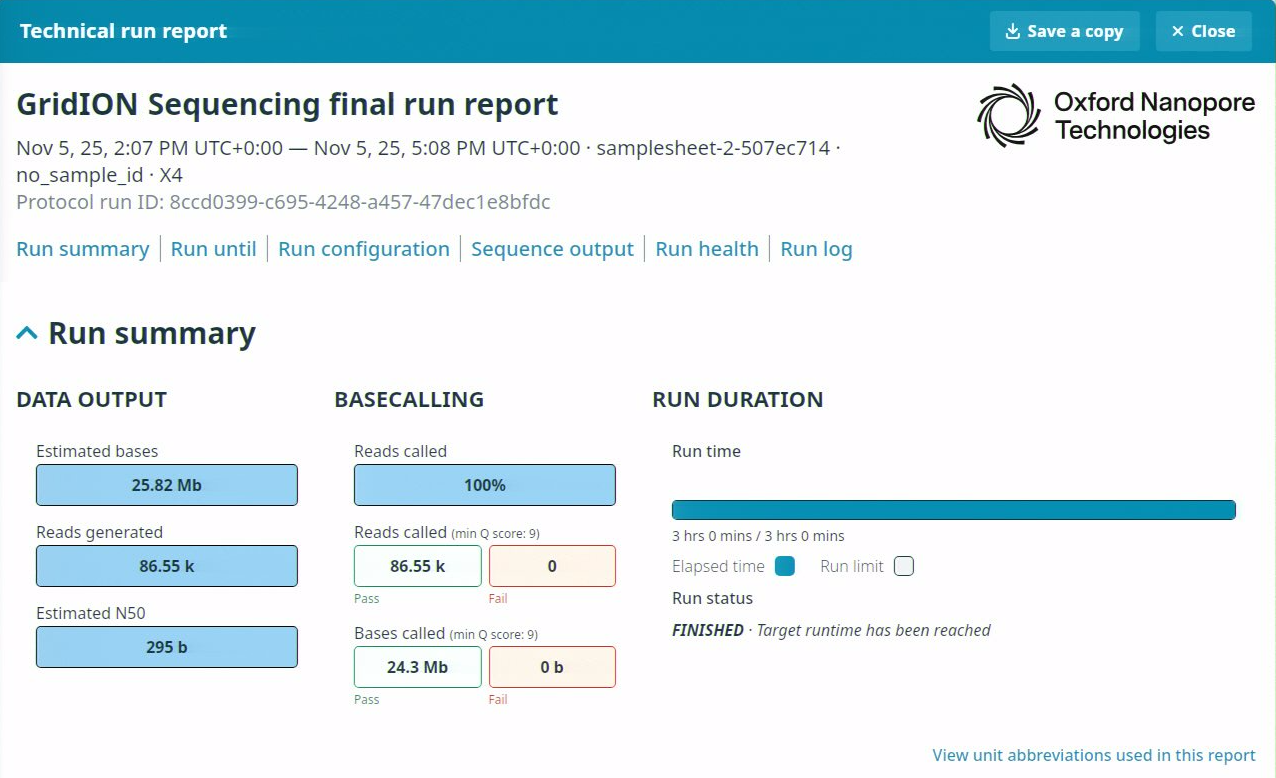 run complete - technical run report example