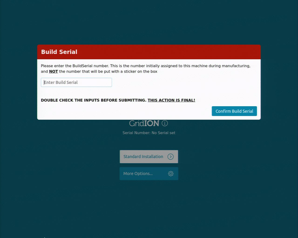 Enter build serial blank Enter build serial blank