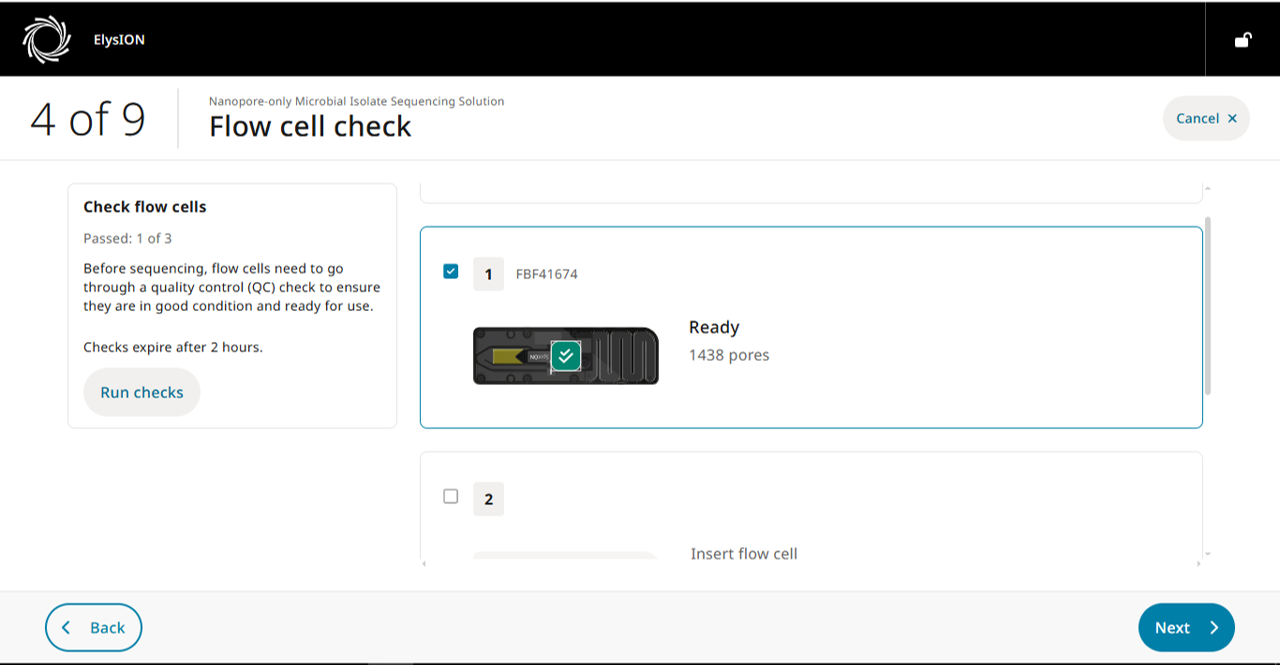 MinION Flow Cell checked