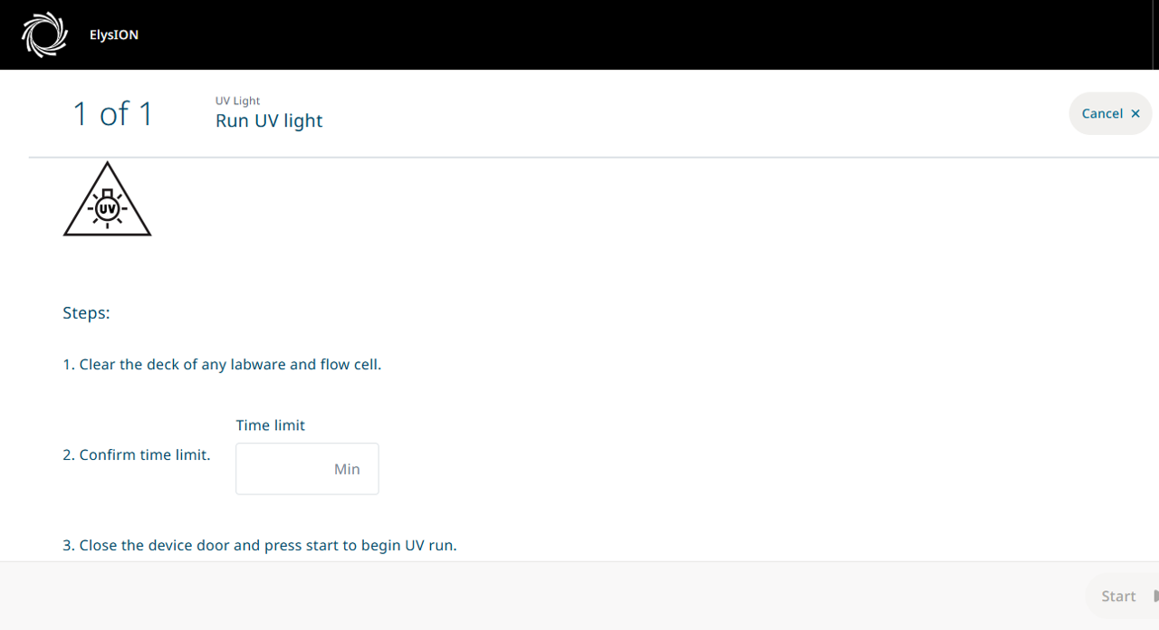 Select UV duration