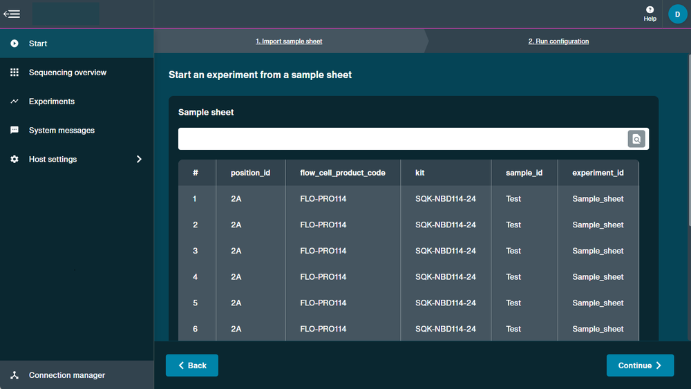 sample sheet uploaded-no errors sample sheet uploaded-no errors
