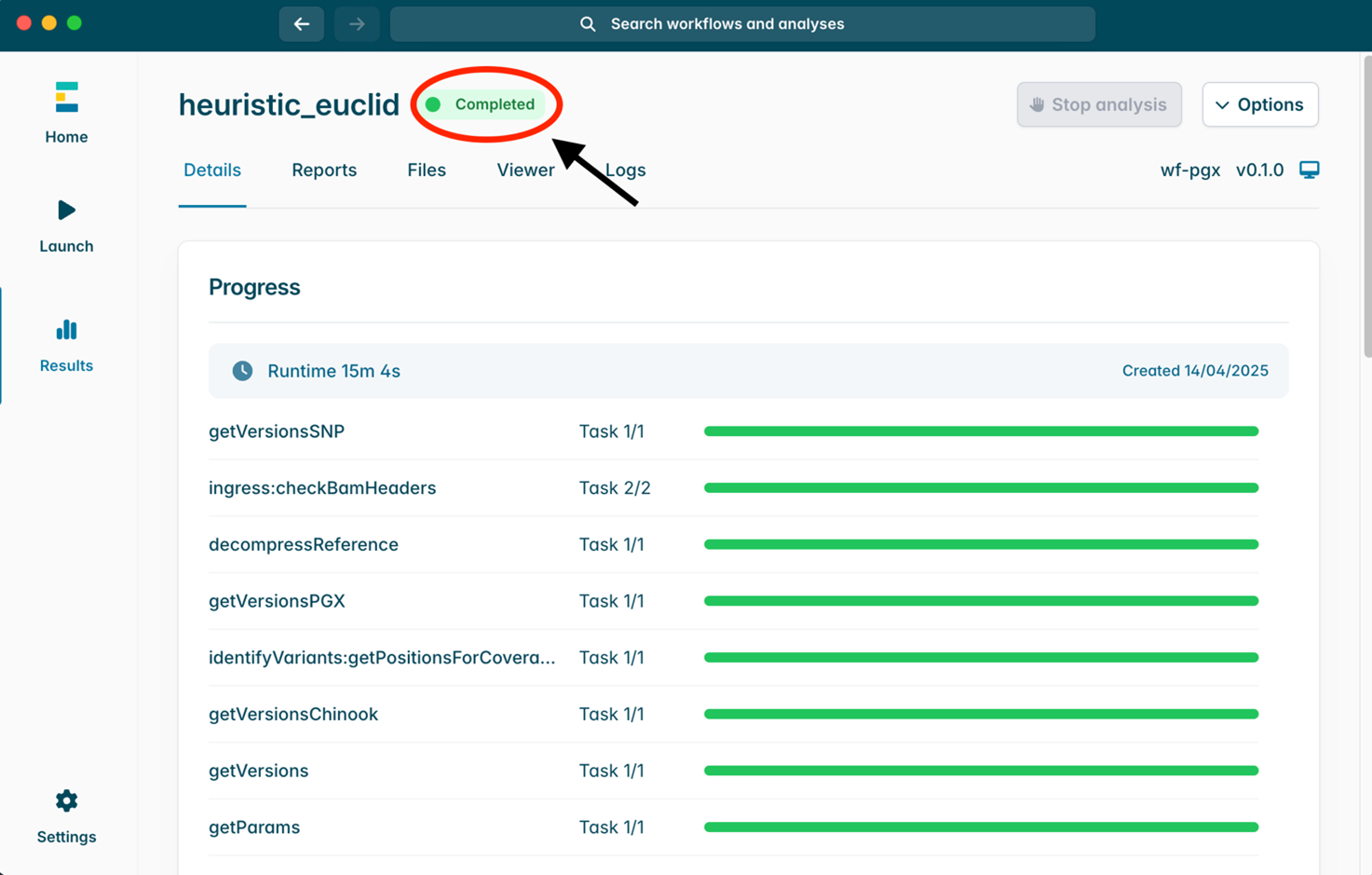 Demo analysis completed Demo analysis completed