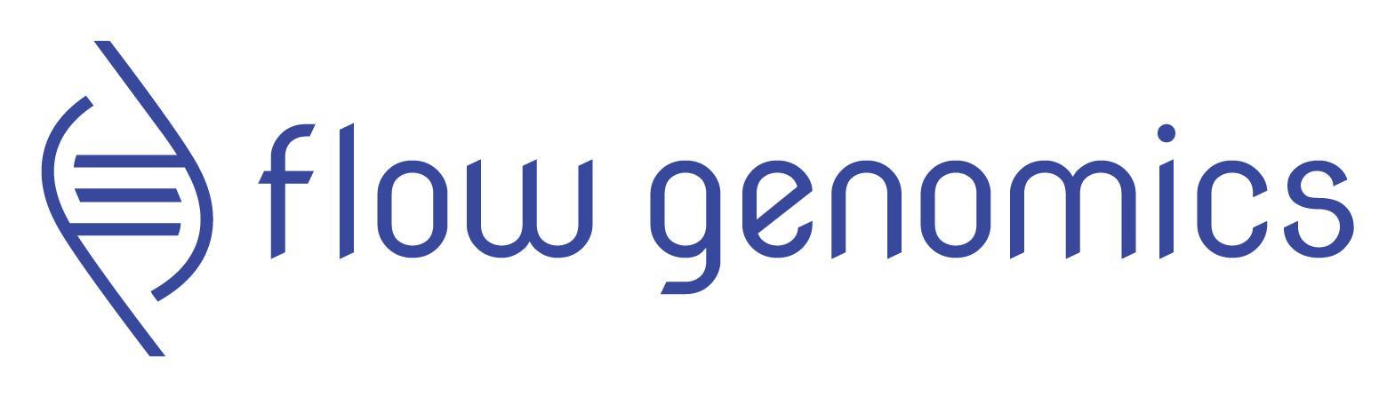 The image features the "Flow Genomics" logo with a stylized DNA strand graphic beside the text in blue.