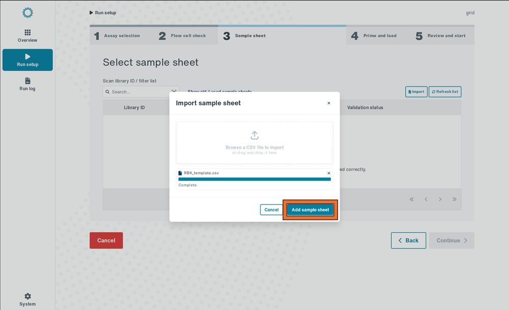 Add sample sheet