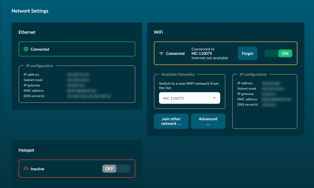 Network settings 2