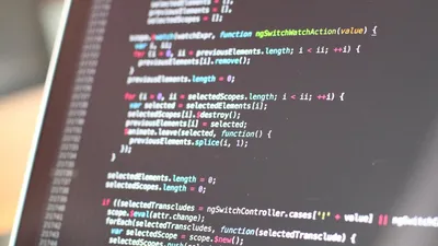 code text on black background