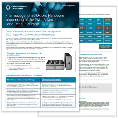 A preview of the two-page pharmacogenomics (PGx) flyer
