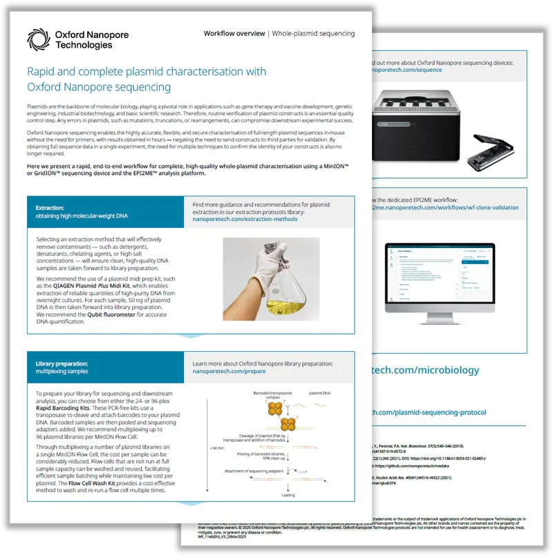 Workflow: plasmid sequencing — 2 pages