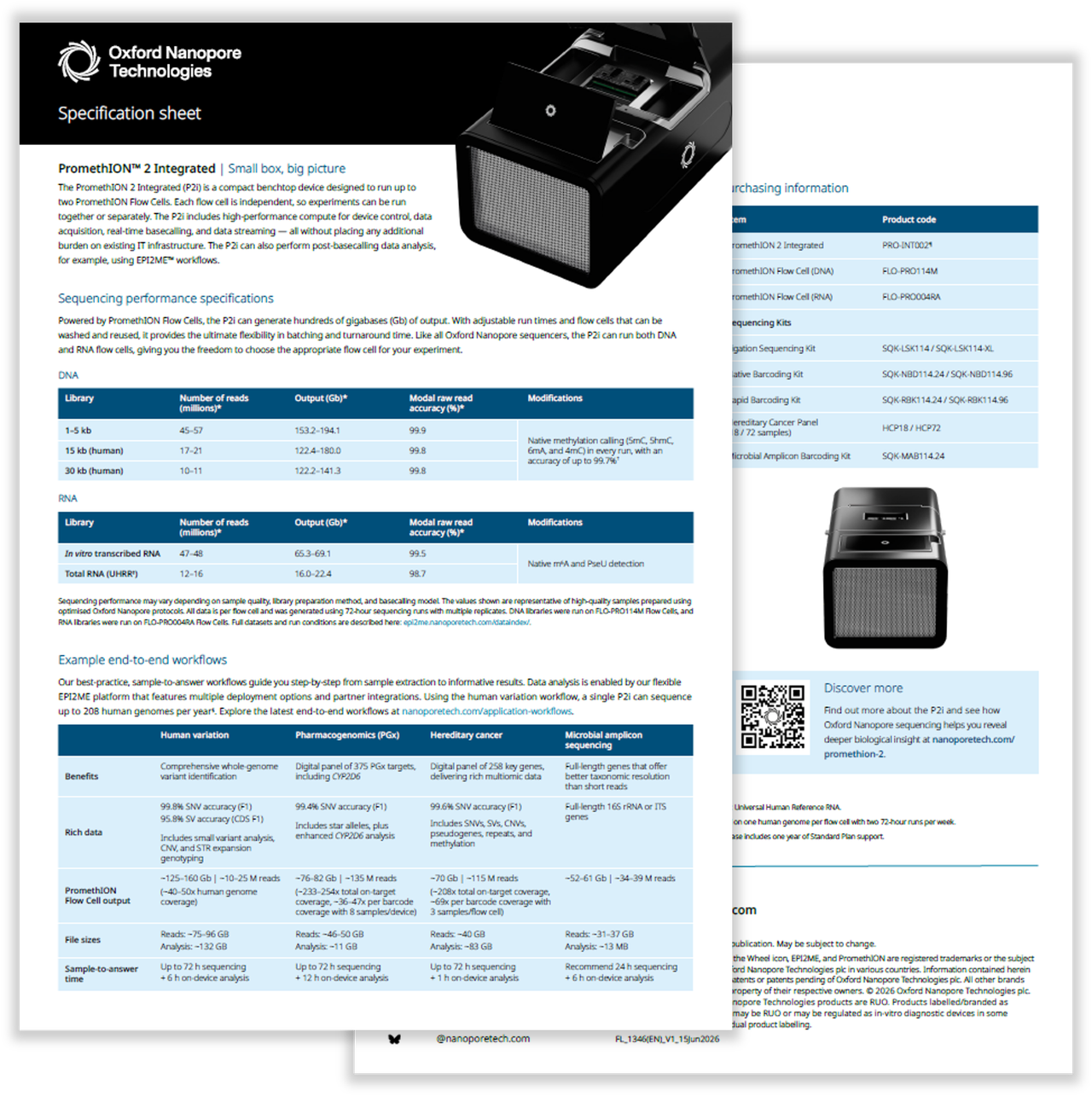 PromethION 2 Specification sheet cover image