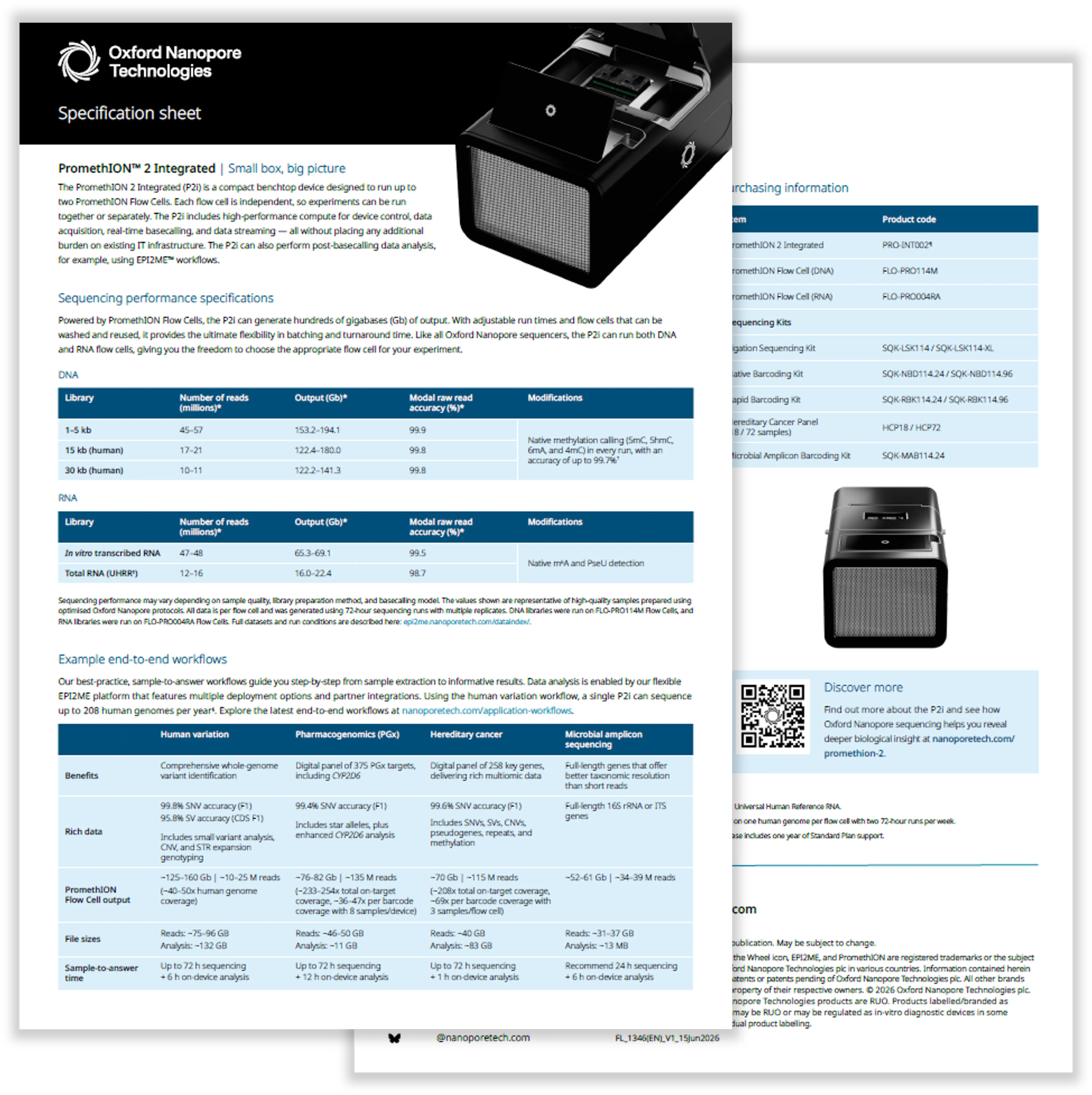 PromethION 2 Specification sheet cover image