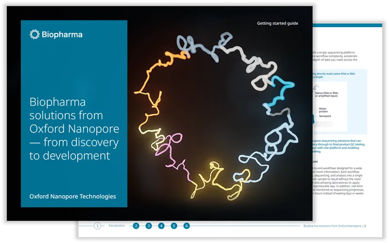 Two-page image of the biopharma getting started guide