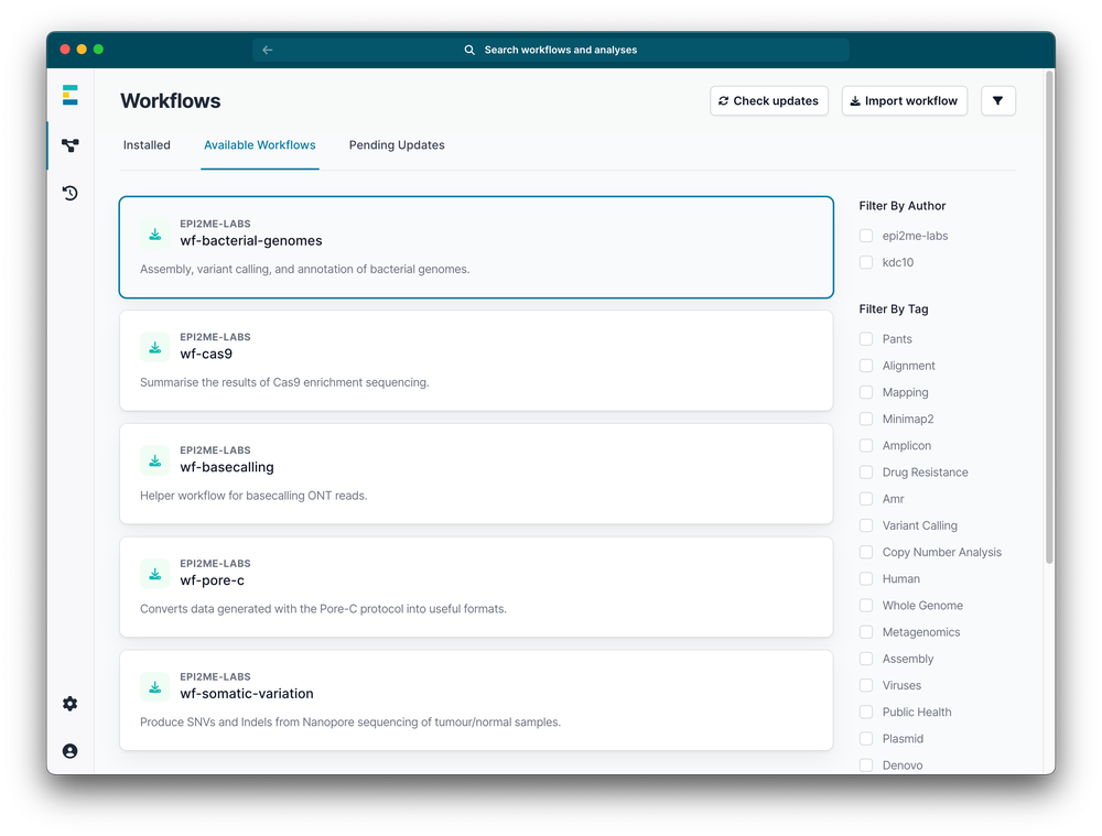 Available Workflows
