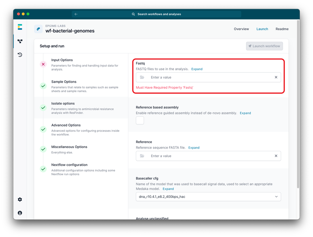 Upload your FASTQ files