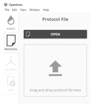 Opentron protocol file upload Opentron protocol file upload