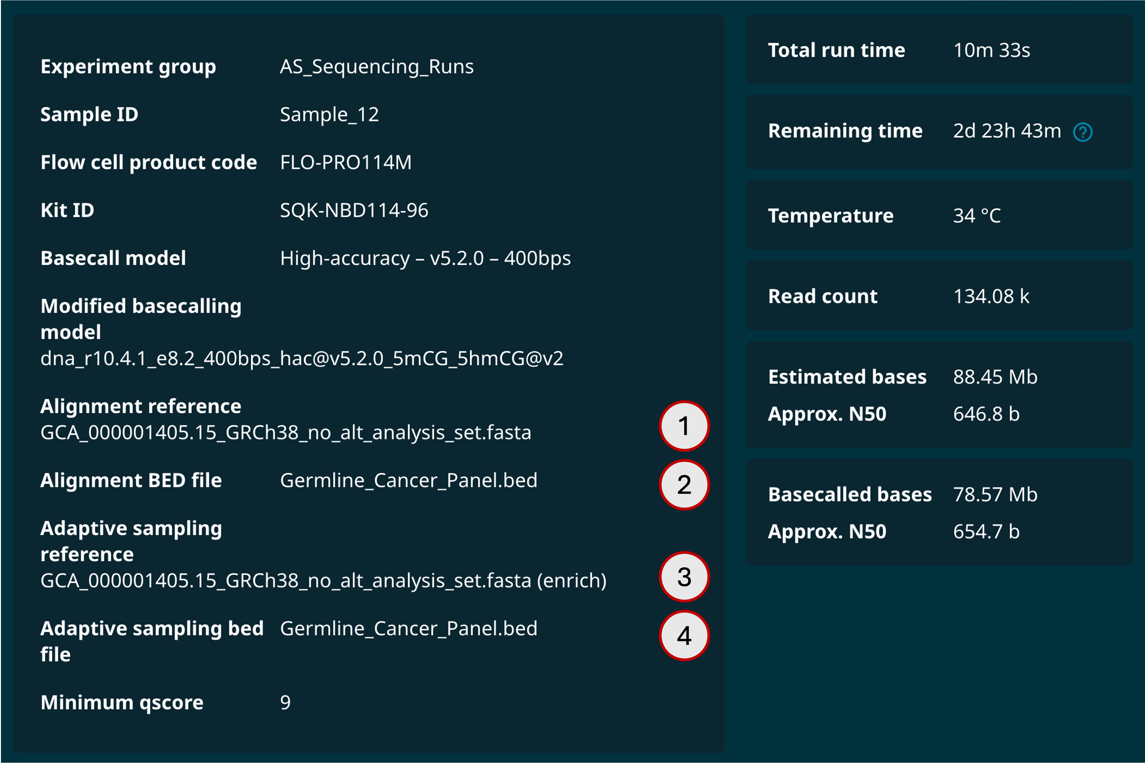 Figure 6 - Run summary