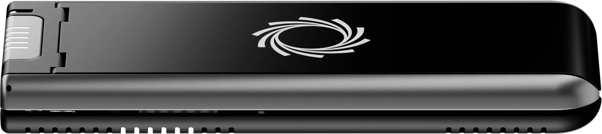 Side view of a closed MinION Mk1D sequencing device