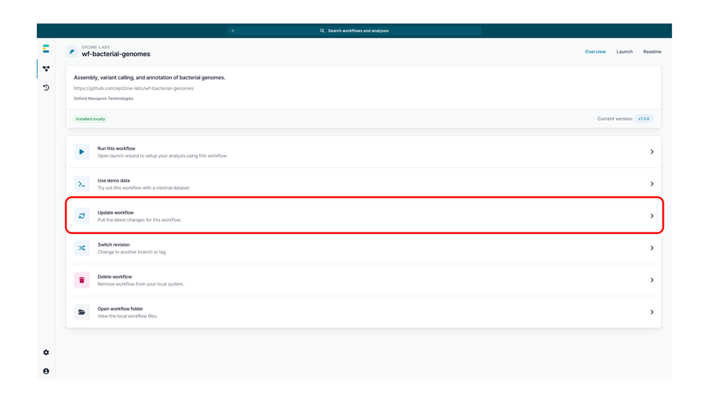 Check for workflow updates