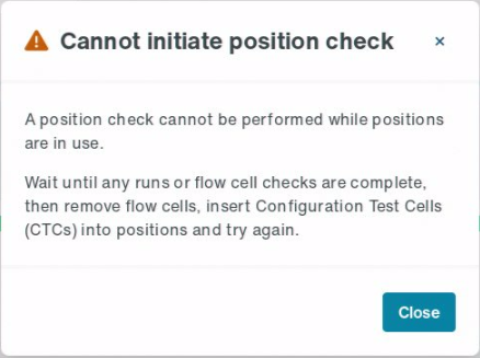 Cannot initiate position check