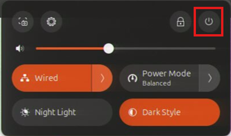 Shutting down - click power icon