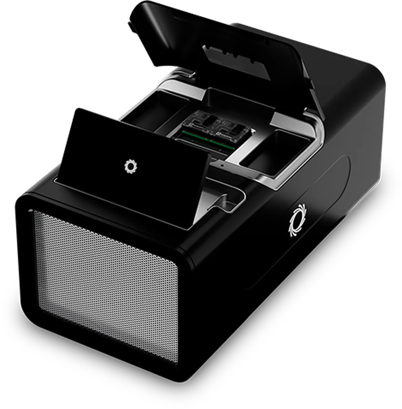 PromethION 2 Integrated top angle with flow cell lid open