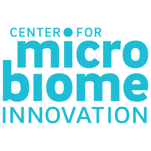 Logo of the Center for Microbiome Innovation with the text in blue on a white background.