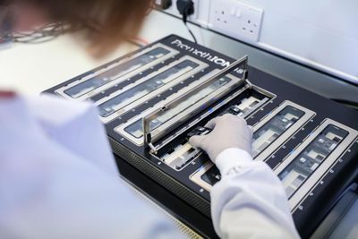 PromethION sequencing device on lab bench