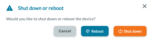 shutdown modal