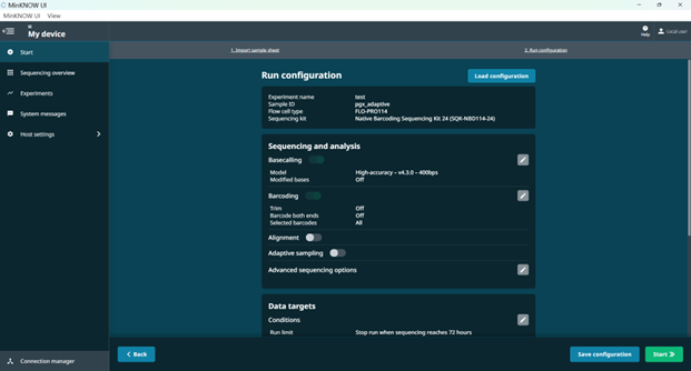 Run configuration PGx AS Run configuration PGx AS