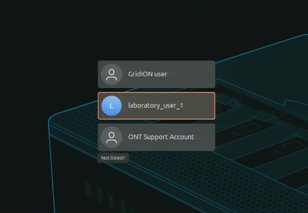 start and log in - select lab user account