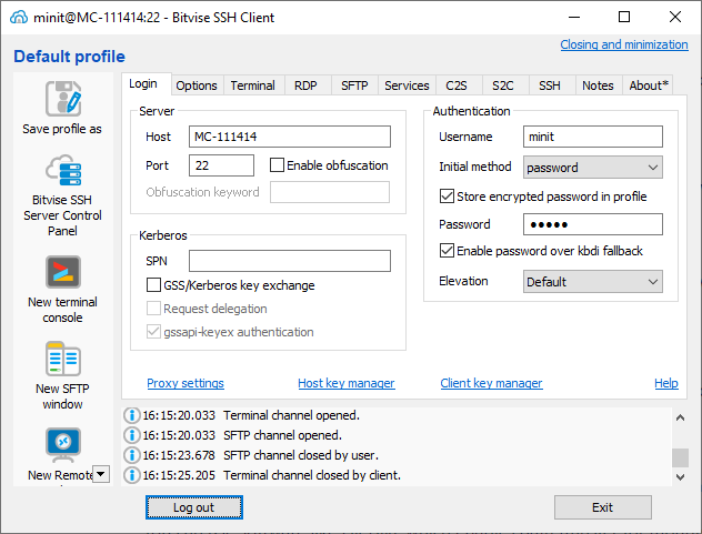 ssh windows bitvise 2