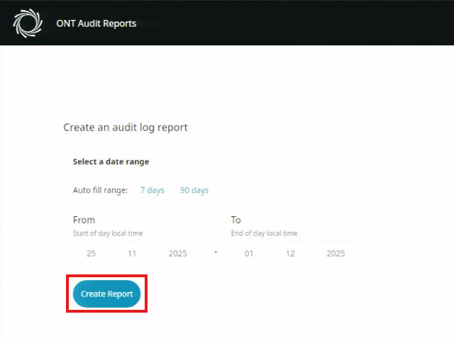 ONT Audit reports v620-click create report