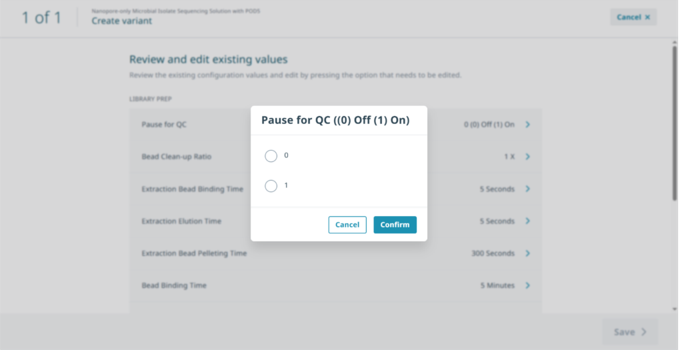 Select 1 to confirm
