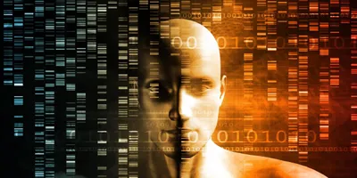 human face behind DNA gel