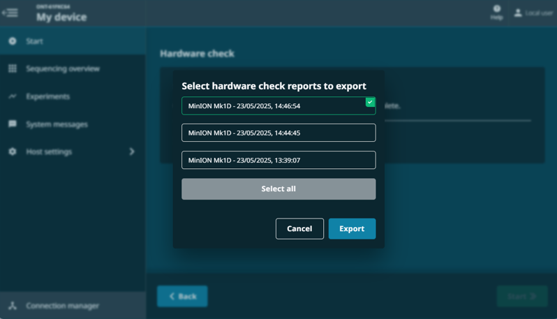 Export the report