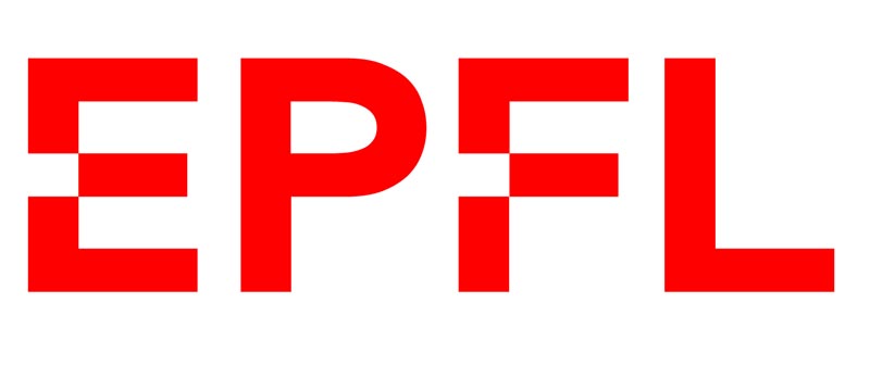 Bold red letters spelling "EPFL" on a white background.