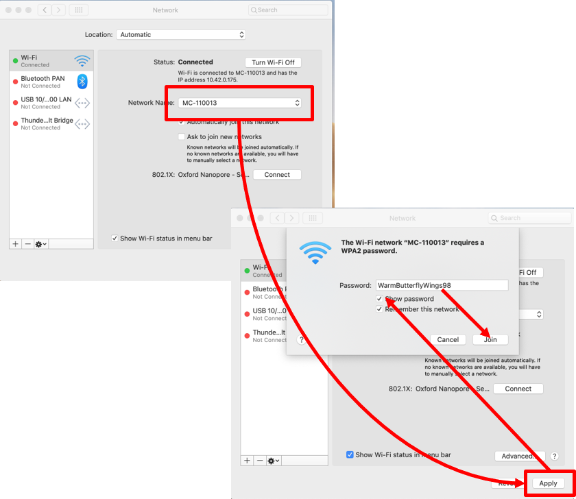 wifi log in for macOS