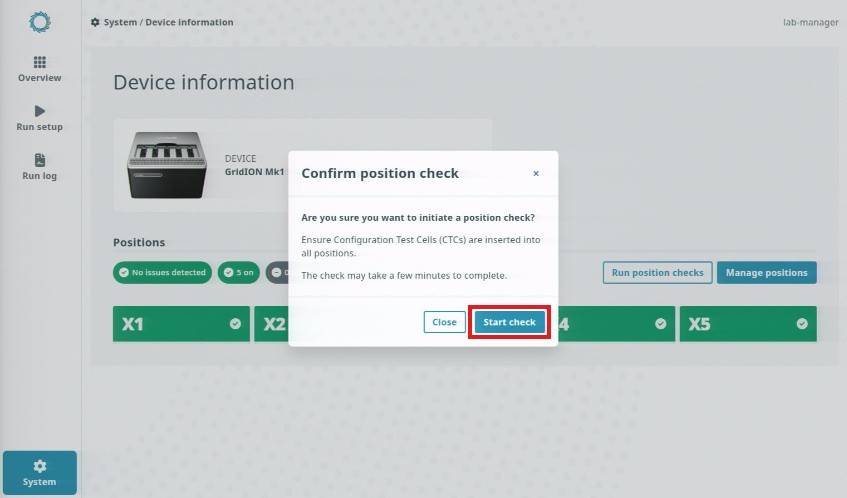 Device information page 250933 start check