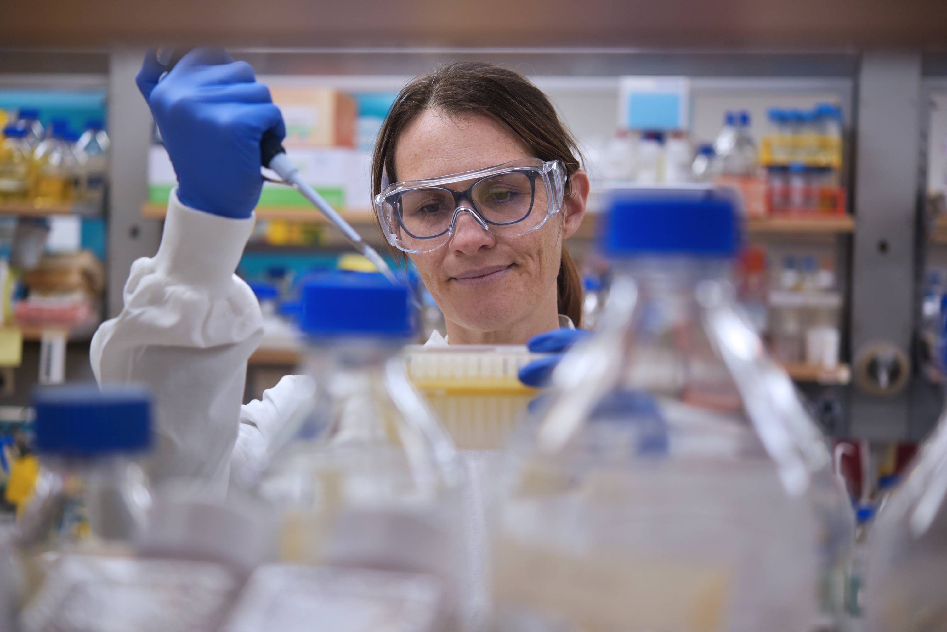 "Dr Helen Gunter in the lab"
