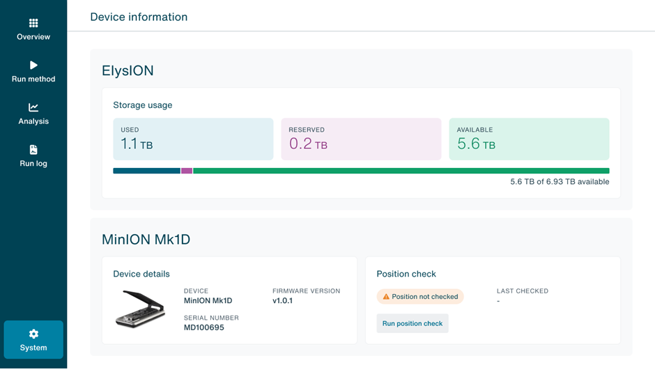 Check for data storage capacity Check for data storage capacity