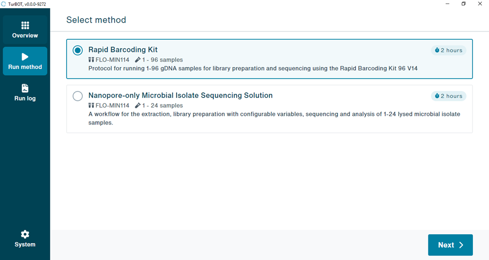 Selecting run method Selecting run method