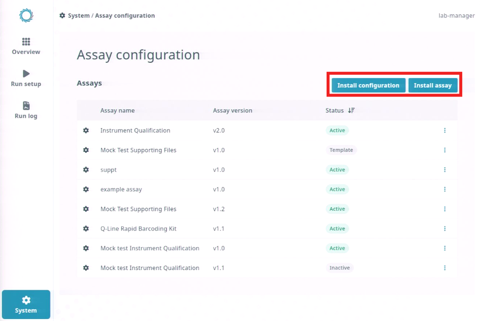 Assay-config_lab_manager-Click_install_config_or_assay