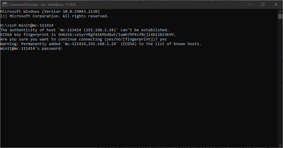 ssh windows cmd 3