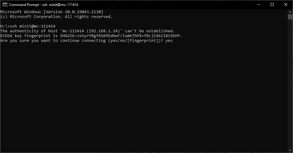 ssh windows cmd 2
